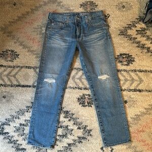 AG denim like new ex-boyfriend slim size 28R with distress knees